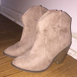 Tan suede booties